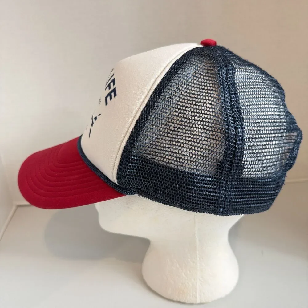 Salt Life Trucker Hat Cap Red White Blue Fish Flag Snapback One Size Fits Most